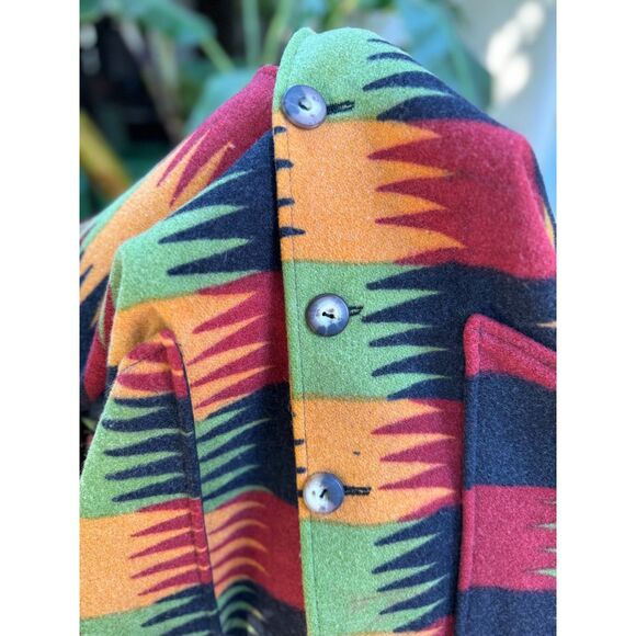 VTG Seppe SW Aztec Wool Button Down Coat Jacket Size 3 = XL Made in the USA - Picture 7 of 15